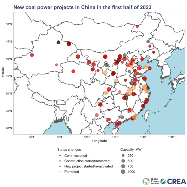 China New Coal Power Map