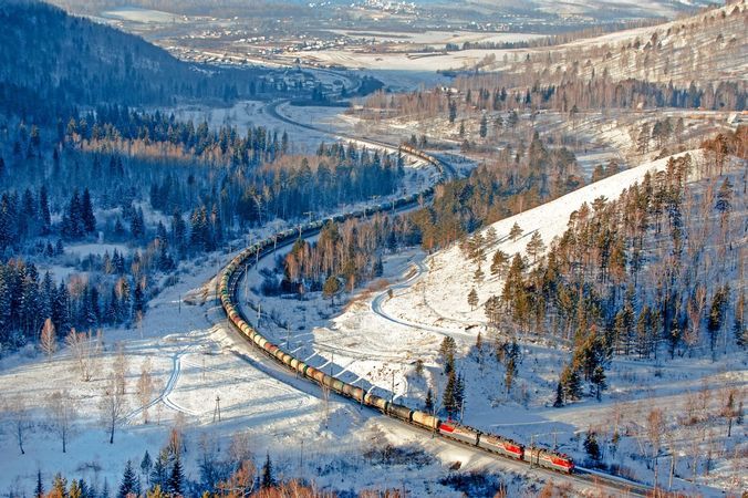 Coal Mining Elga Russia Coal Mine Railway Train