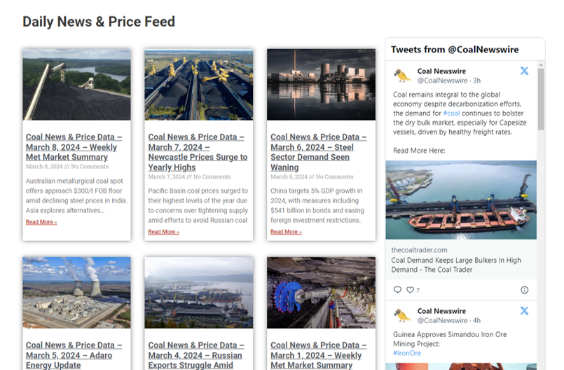 Coal Mining Coal News and Price Data